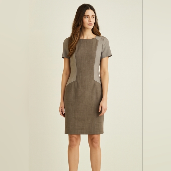 ANTONIO MELANI Dresses & Skirts - Antonio Melani  Sheath‎ Dress Size 6 Short Sleeve Lined Zipper Back Quiet Luxury